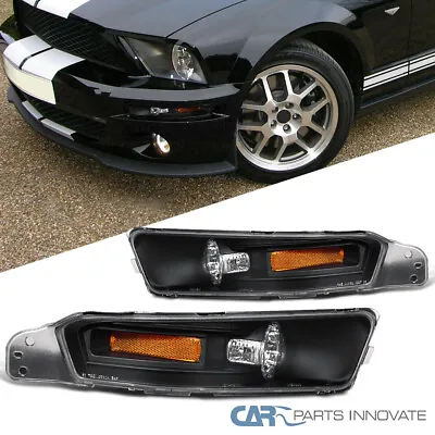 Black Fits 2005-2009 Ford Mustang Bumper Turn Signal Parking Lights Left+Right • $42.95