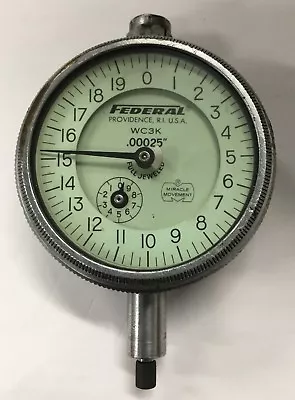 Federal WC3K Dial Indicator With Flat Back 0-.050  Range .00025  Graduation  • $53.50