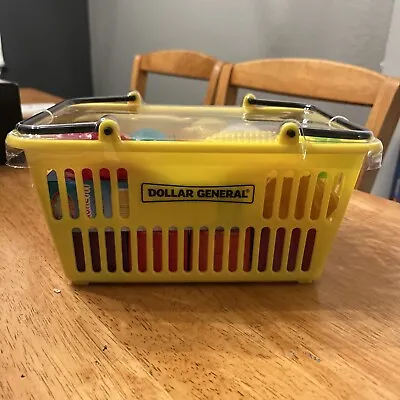 VTG Dollar General Logo Toy Miniature Plastic  Pretend Shopping Basket 9  X 6  • $24.99