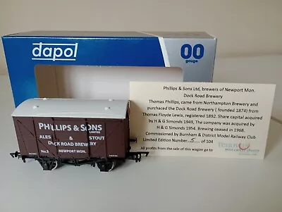 Dapol Wagon No.3 Dock Road Brewery Phillips & Sons Ltd Of Newport. Limited Ed. • £30