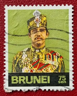 BRUNEI Stamp 1975 Sultan Hassanal Bolkiah 75c Green • $1.25