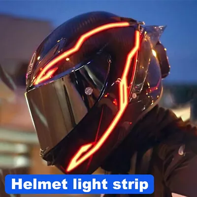 LED Light Strip Motorcycle Helmet Night Riding Signal Flashing Warning Light Bar • $10.57