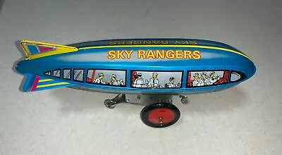 Unique Tin Sky Rangers BLIMP  Zeppelin Wind Up Toy Clean!!! Working!!! • $39.95