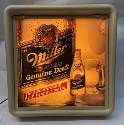 Vintage 1980s Miller High Life Genuine Draft Beer Bar Light Hanging Lighted Sign • $198.85