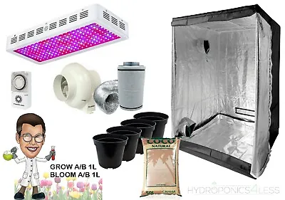 LED Grow Light Grow Tent Kit Complete With Fan Canna Coco Hydroponics 1.2m 600w • £259.99