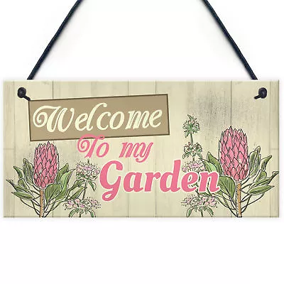 Wall Plaque Welcome My Garden Shed Sign Gifts For Nan Birthday Friendship Gifts • £3.99