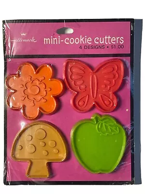 Hallmark Mini Cookie Cutter 4 Pack  Flower Butterfly Mushroom Apple NIB Vintage • $17.95