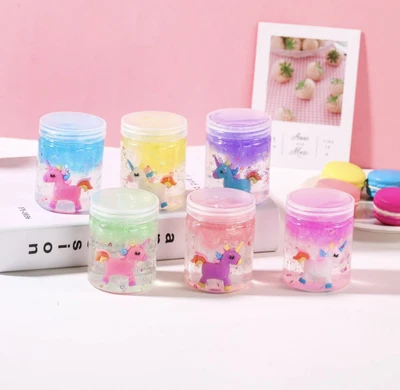 $19.22 • Buy Fluffy Slime Kits Unicorn Clear Putty Soft Jelly Kids Fidget Stress Relief ASMR