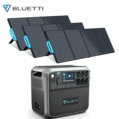 $2375 • Buy BLUETTI AC200P 2000W Power Station Generator LiFePO4 + 3pcs 120W Solar Panel