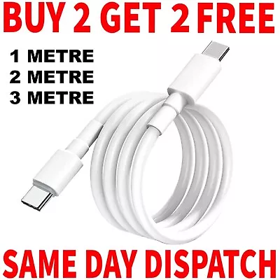 For IPhone 15 15 + 15 Pro Max Fast USB-C Type-C Sync PD Charger Lead Cable WHT • £3.25