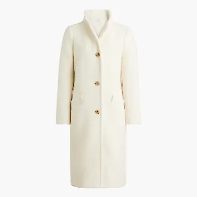 New JCREW $298 Size 12P 12 P Petite Textured Wool-Blend Coat In Ivory • $274.01