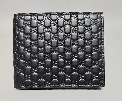 Gucci Wallet Microguccissima Monogram Logo Black Soft Margaux Leather Bifold • $285