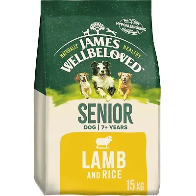 15kg James Wellbeloved Natural Senior Complete Complete Dry Dog Food Lamb & Rice • £59.49