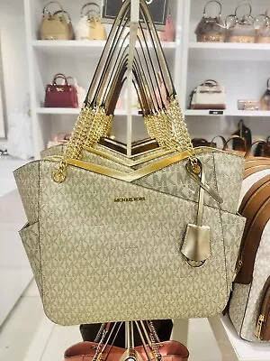 Michael Kors Jet Set Chain Tote Pale Gold Holiday Edition Bag  • $145