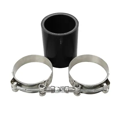3  4ply Straight Turbo/intake 76mm Silicone Tubing Coupler Hose+t-clamps Black • $10.49