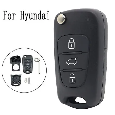 Flip Key Remote Shell Case For Hyundai I20 I30 I35 IX20 IX35 Elantra 3-Button • $8.18