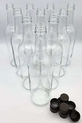Glass Bottles 500ml And Screw Cap Drinks Bottles Cordial Home Brew 6 - 108 Pack • £20.05
