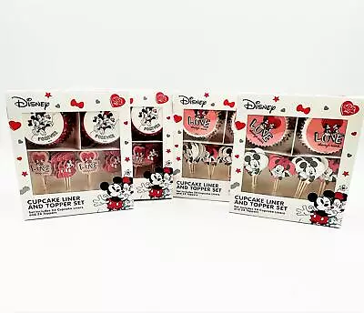 Disney Mickey Minnie Mouse Cupcakes Liner And Topper Set Lot 4 Valentine's Day • $19.99