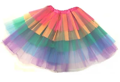 Supreme Ruffle LAYERED RAINBOW TUTU Ra Ra Skirt Pride Party Fancy Dress CH UK • £5.11