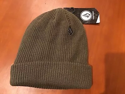 VOLCOM Men's Sweep Lined Knit Beanie Green One Size Green New • $18.95