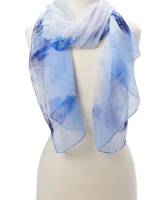 Girls Blue Abstract Soft Scarf Beautiful Shawl Stole Women Viscose Wraps Scarfs • $17.99