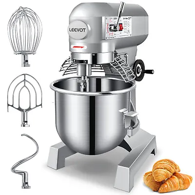 Leevot Commercial Food Mixer Dough Food Mixer 10Qt 2 Speeds Pizza Bakery 500W • $459