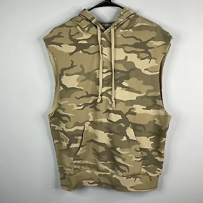 Divided H&M  Mens Hoodie Sweatshirt Lightweight Sleeveless Pockets Small Camo • $10