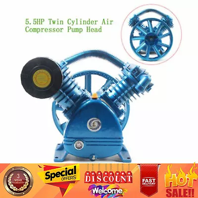 Twin-Cylinder Air Compressor Pump Motor Head 2- Stage 175PSI 5HP 8~11CFM V Style • $225