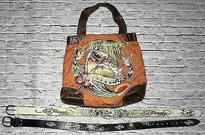 Ed Hardy By Christian Audigier PARADISE Tote Bag + 2 Belts Size M Y2K • $75