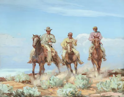 Carl Oscar Borg Riders Of The Painted Desert Canvas Print 16 X 20 • $39.99