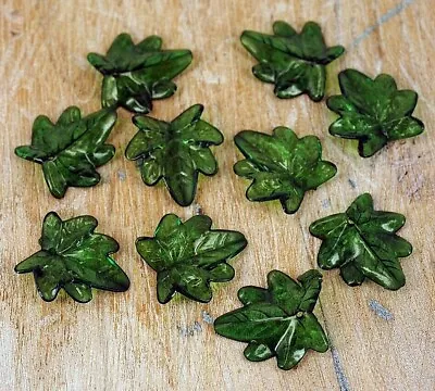 Plastic Leaf  Green Craft  Decoration Leaves Beads Small X 24 PB30 • £2.95