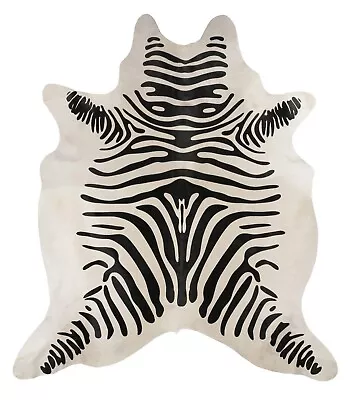 Exquisite Natural Cowhide Rug 170x180cm Zebra Rug Floor Mat Modern Design  • $693