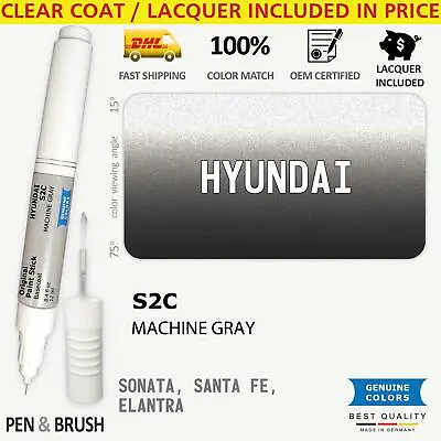 S2C Touch Up Paint For Hyundai Gray SONATA SANTA FE ELANTRA 2C MACHINE GRAY Pen  • $14.99