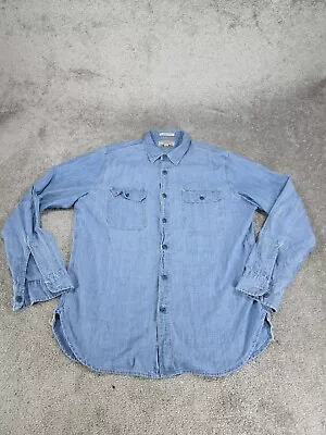 Wallace & Barnes Chambray Shirt Mens Medium Japanese Selvedge Denim Blue • $54.99