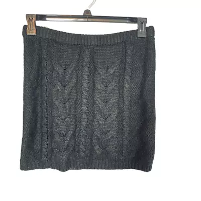 Sunset & Sixth Black Cable Knit Mini Pencil Skirt Sweater Skirt Sz L • £19