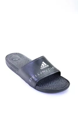 Adidas By Stella McCartney Womens Slide On Pool Sandals Black Size 8 Wide • $60.99