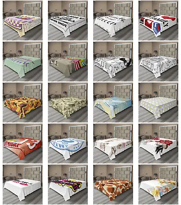 Ambesonne Retro Layout Flat Sheet Top Sheet Decorative Bedding 6 Sizes • $29.99