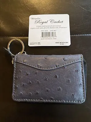 The Metropolitan Regal Cachet Grey Faux Leather Card Case Wallet Key Ring • $12