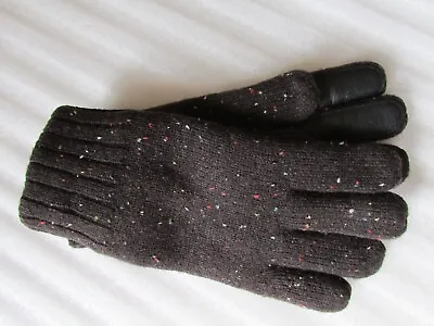 UGG Smart Gloves Wool Blend Speckled Knit Leather Palm New $95 • $59.49