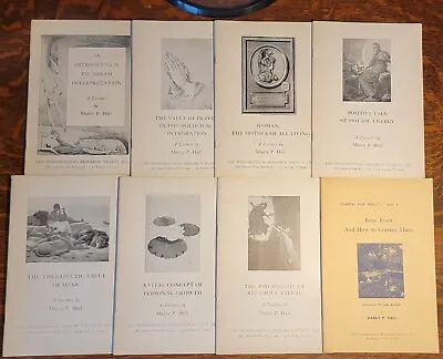 Rare 1955-56 Manly P. Hall 8 Lecture Notes Booklets First Edition Very Good  • $199