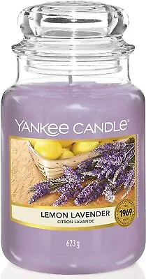 Yankee Candle Scented Candle Lemon Lavender Large Jar Candle Long Burning C... • £35.06