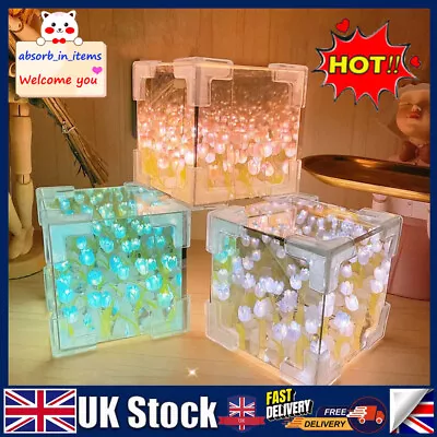 DIY Tulip Mirror LED Light Handmade DIY Magic Cube Mirror Night Light Gift GF • £10.13