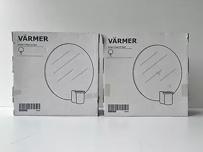 Pair Of IKEA Varner Glass Round Candle Holder Wall Sconce Black 10” New • £35