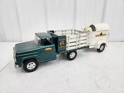 Vintage Original Tonka Farms Toy Stake Truck With Horse Trailer Buddy L Tractor  • $321.99