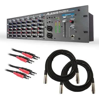 Alesis MultiMix 10 Wireless Rackmount Mixer With Bluetooth CABLE KIT • $349