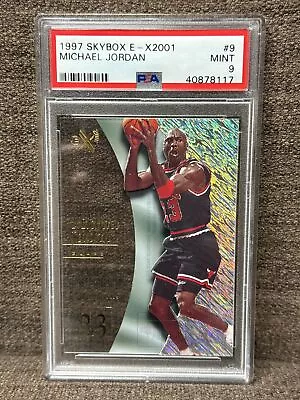 1997 Skybox E-X 2001 Michael Jordan PSA 9 MINT #9 RARE Acetate MJ NBA GOAT • $89