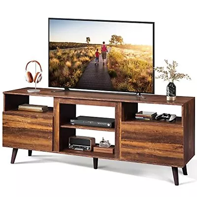 WLIVE Mid-Century Modern TV Stand For 65  TV TV Console Cabinet Open Shelve... • $160.77