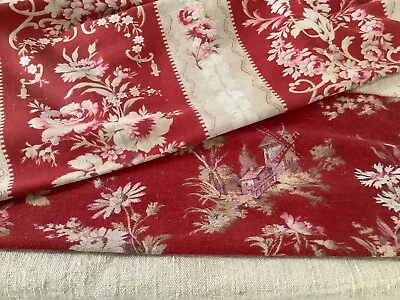 Antique Vintage French Fabrics Coordinated Bundle For Projects Floral Ticking • $59