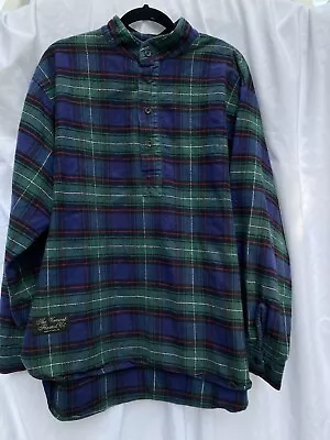 The Vermont Flannel Company  Shirt Men’s  Sz Large Green Purple Plaid Faded Worn • $22.49