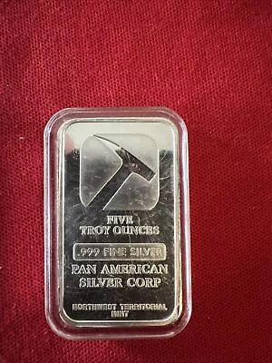 Pan American Silver Corp. Northwest Territorial Mint 5 Oz .999  Silver Bar • £149.99